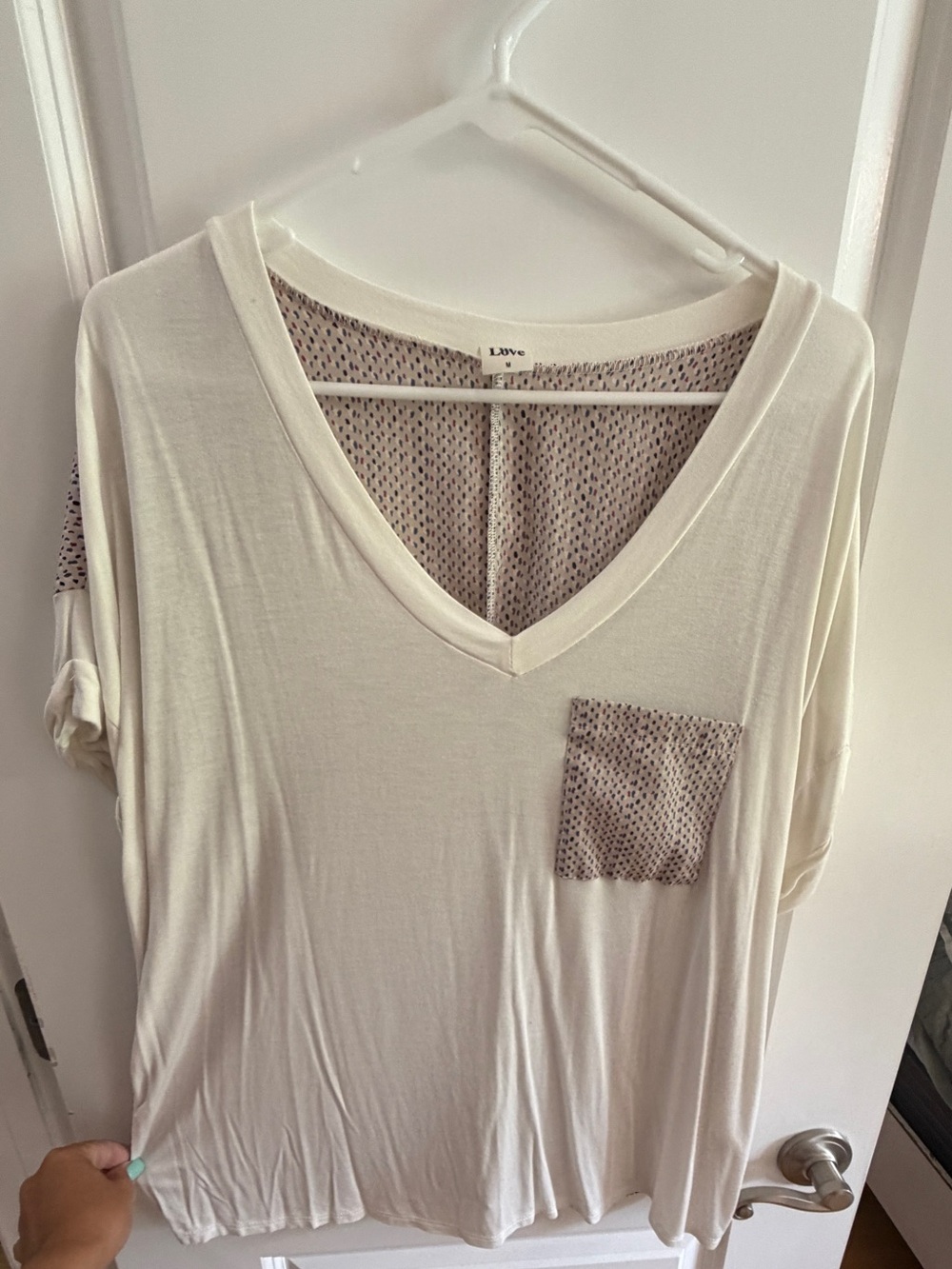Sew In Love Women's relaxed-fit V-neck pocket t-shirt